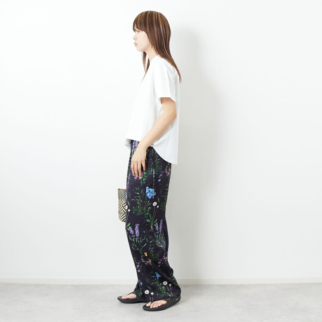 TICCA [ティッカ] フラワープリントパンツ [TBES-422] DARK GREEN