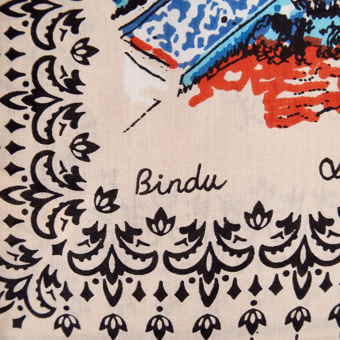Bindu [ビンドゥー] マッププリントスカーフ [BBB2100] P-NATURAL