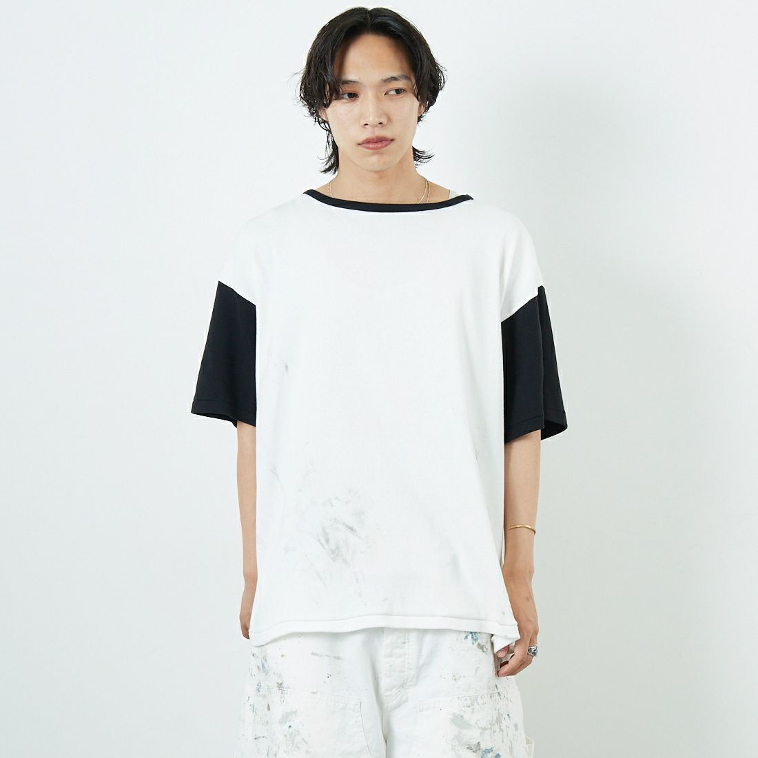WH/BK AGIN&&モデル身長：179cm 着用サイズ：L&&