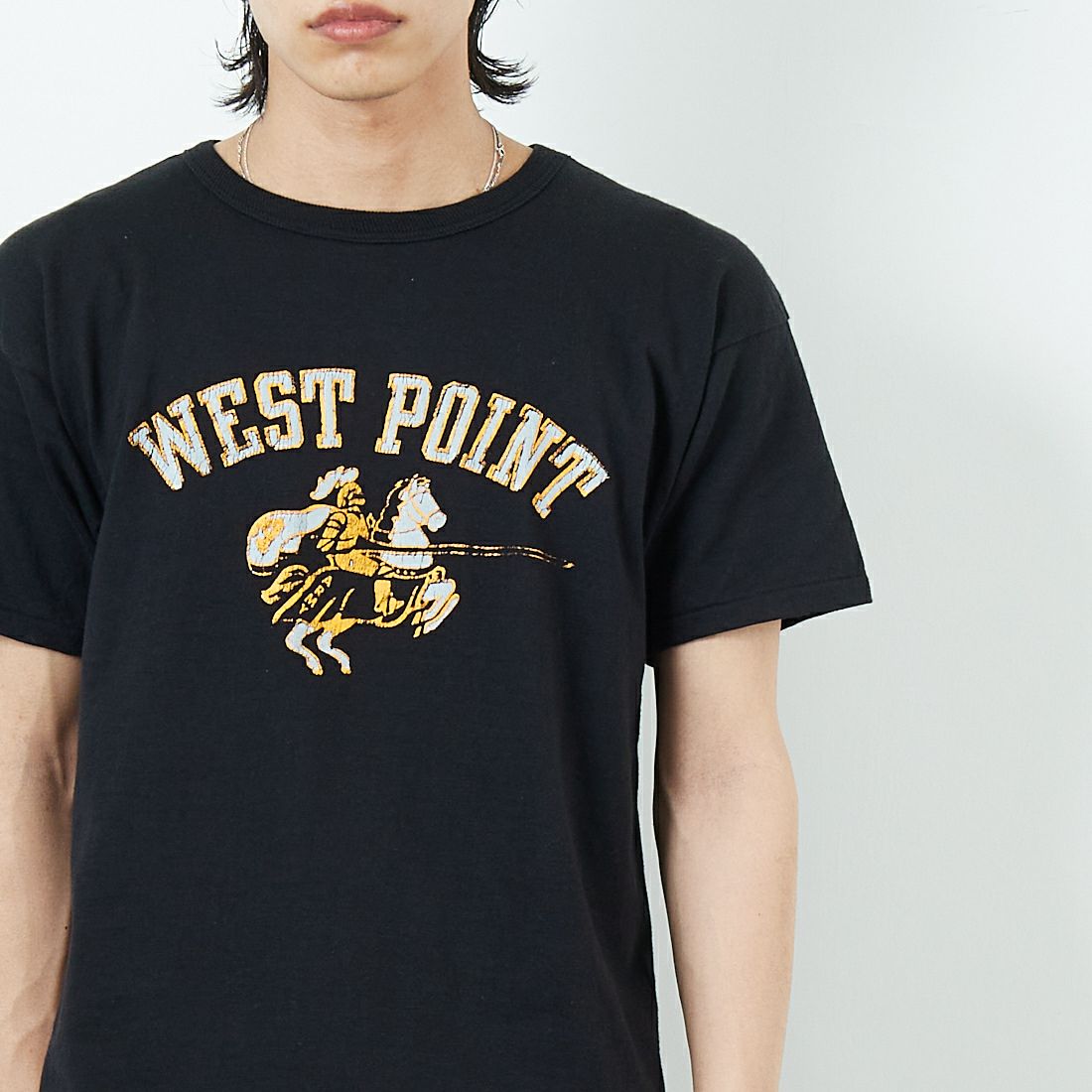 BOW WOW [バウワウ] ウェストポイント8812Tシャツ [BW251-WP8T] 88/12 BLAC &&モデル身長：179cm 着用サイズ：L&&