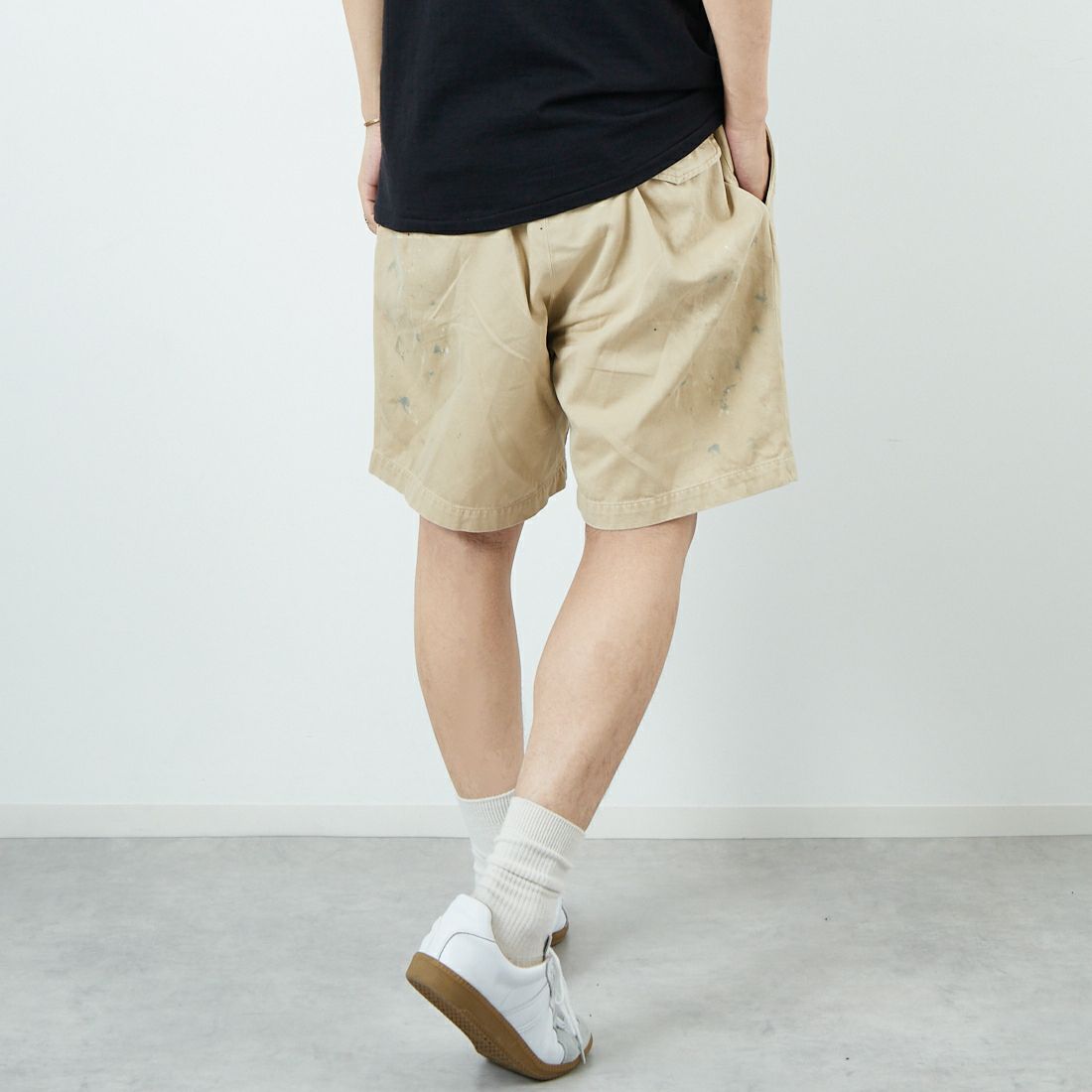 BOW WOW [バウワウ] USアーミーカーキショーツ [BW251-UAKS] KHAKI AGIN &&モデル身長：179cm 着用サイズ：L&&