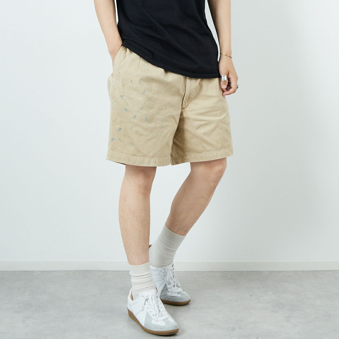BOW WOW [バウワウ] USアーミーカーキショーツ [BW251-UAKS] KHAKI AGIN &&モデル身長：179cm 着用サイズ：L&&