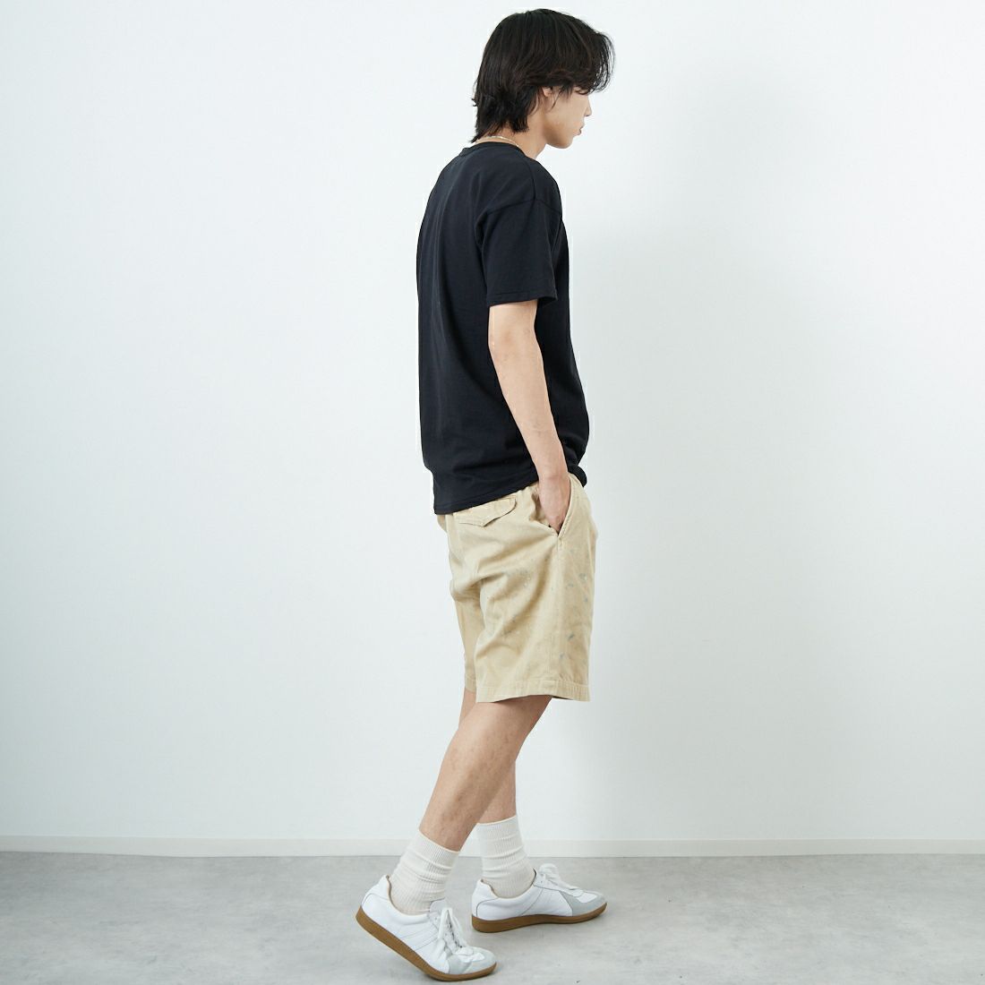 BOW WOW [バウワウ] USアーミーカーキショーツ [BW251-UAKS] KHAKI AGIN &&モデル身長：179cm 着用サイズ：L&&