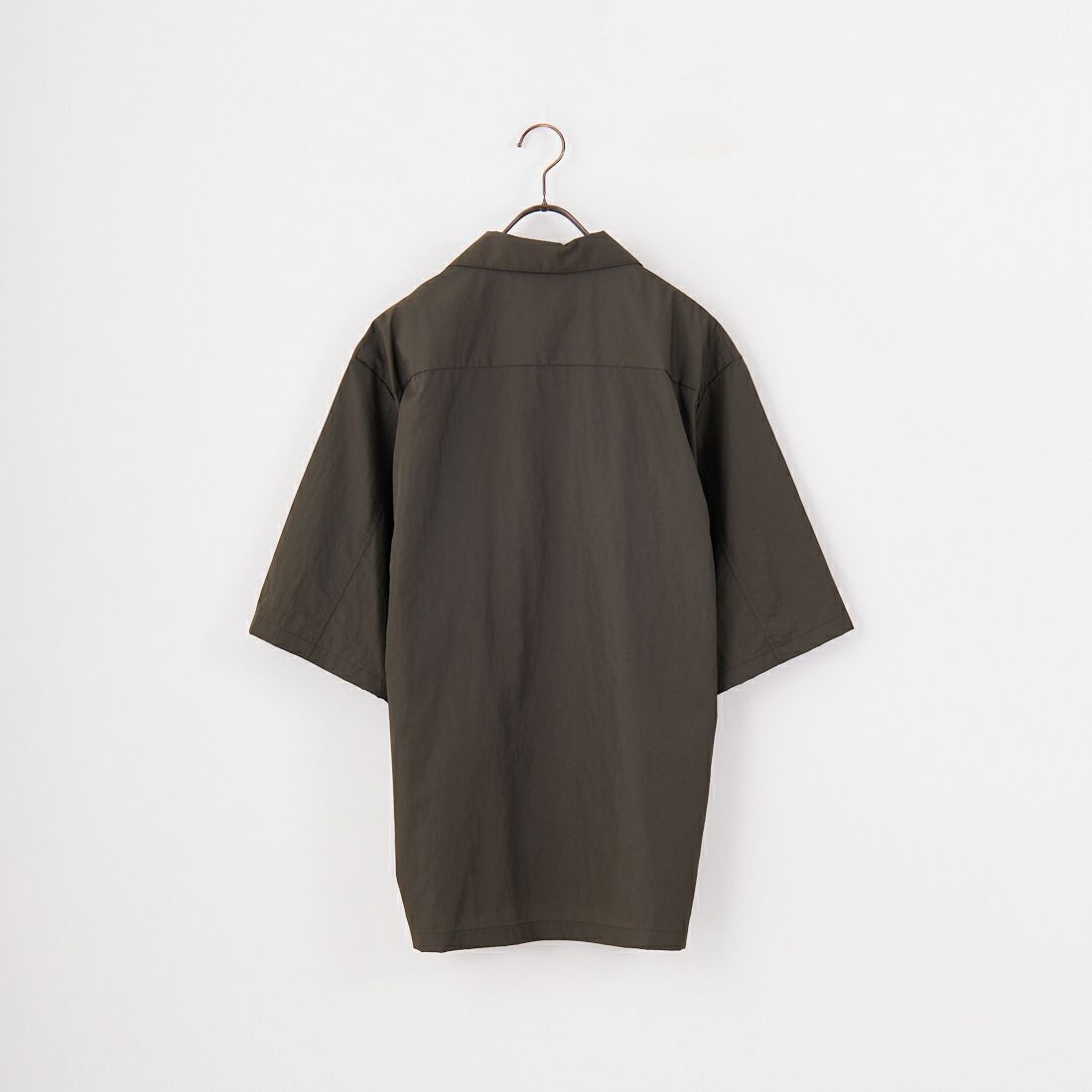 STILL BY HAND [スティルバイハンド] ナイロンオープンカラーシャツ [SH02252] DARK OLIVE