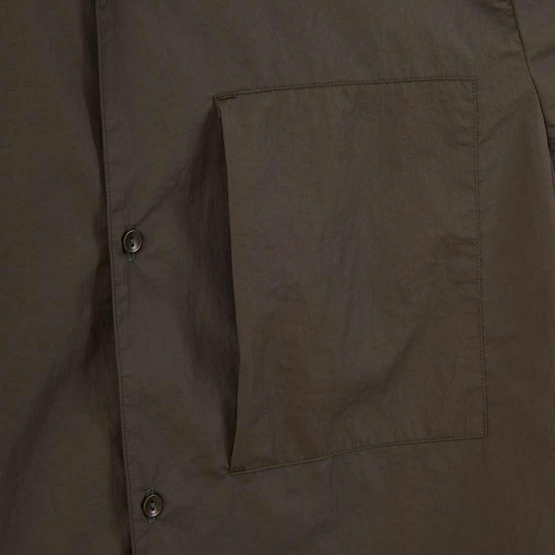 STILL BY HAND [スティルバイハンド] ナイロンオープンカラーシャツ [SH02252] DARK OLIVE