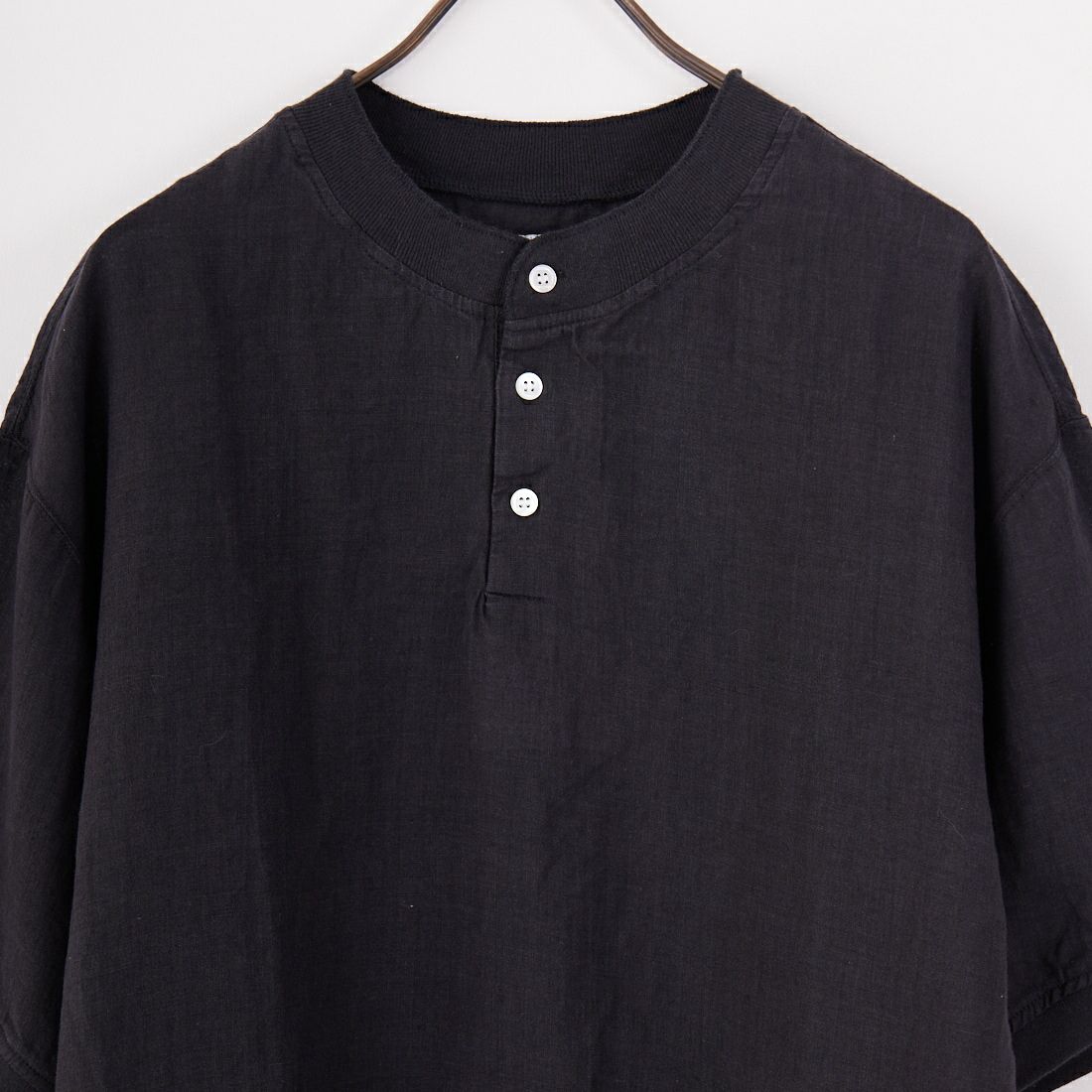 have a good day [ハブアグッドデイ] リネンヘンリーネックTシャツ [HGD-377] BLACK