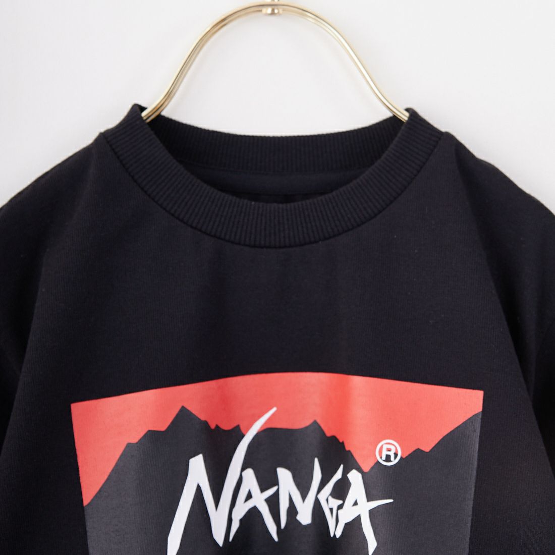 NANGA [ナンガ] エコハイブリッド ボックスロゴキッズTシャツ [N2504-6M532A] BLK