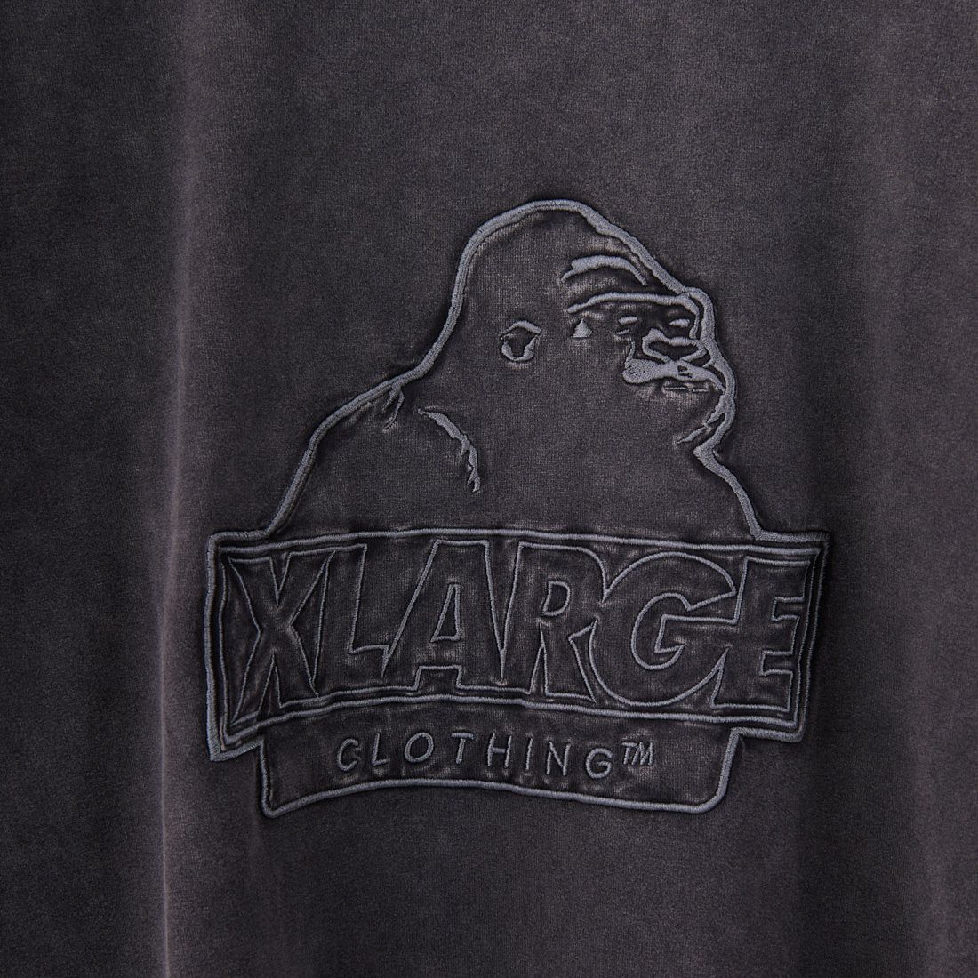 XLARGE [エクストララージ] ケミカルウォッシュ スランテッドOGロゴTシャツ [101252011012] BLACK
