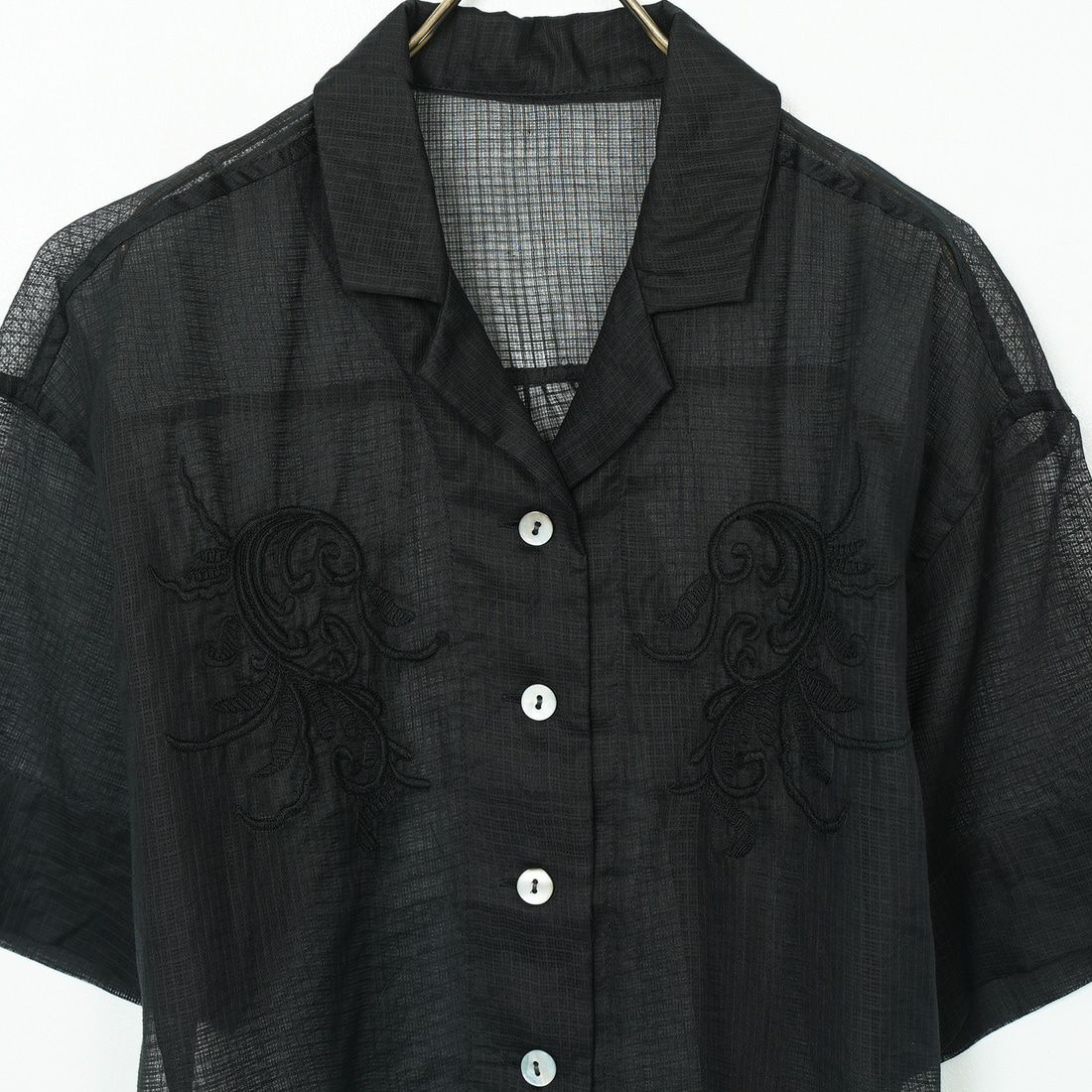 Jeans Factory Clothes [ジーンズファクトリークローズ] ハンド刺繍ショートスリーブシャツ [25315-MN] BLACK
