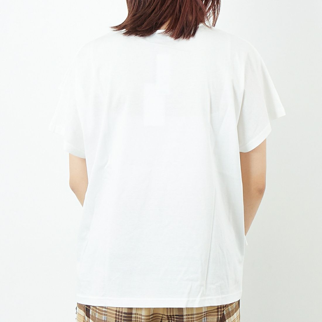Jf Ready Made [ジェイエフレディメイド] タスキデザインシルケットTシャツ [3101139] 104 ｵﾌｼﾛ &&モデル身長：167cm 着用サイズ：F&&