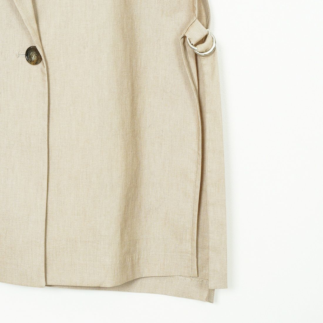 Jeans Factory Clothes [ジーンズファクトリークローズ] バックラッシュリネン ダブルカラーベスト [21255051] 033 ﾍﾞｰｼﾞｭ