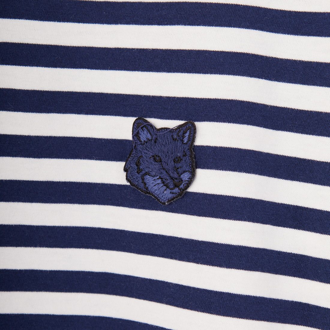 MAISON KITSUNE [メゾン キツネ] ボールド フォックスヘッドパッチ マルチストライプベビーTシャツ [OW00110KJ0008] 0243 NVY/M