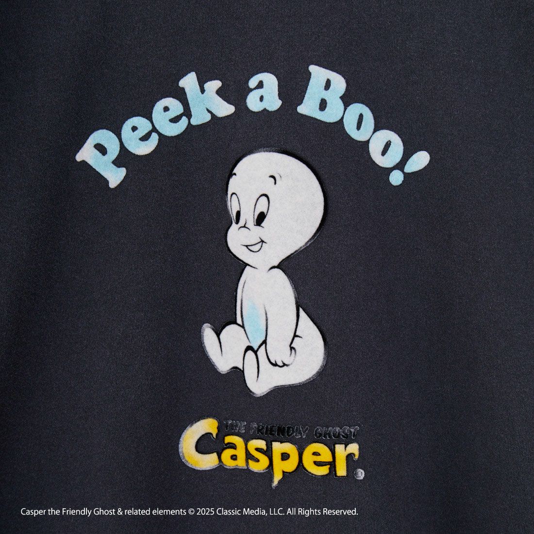 Jeans Factory Clothes [ジーンズファクトリークローズ] CASPER / ダメージキャラクターTシャツ [JFC-252-046] BLACK