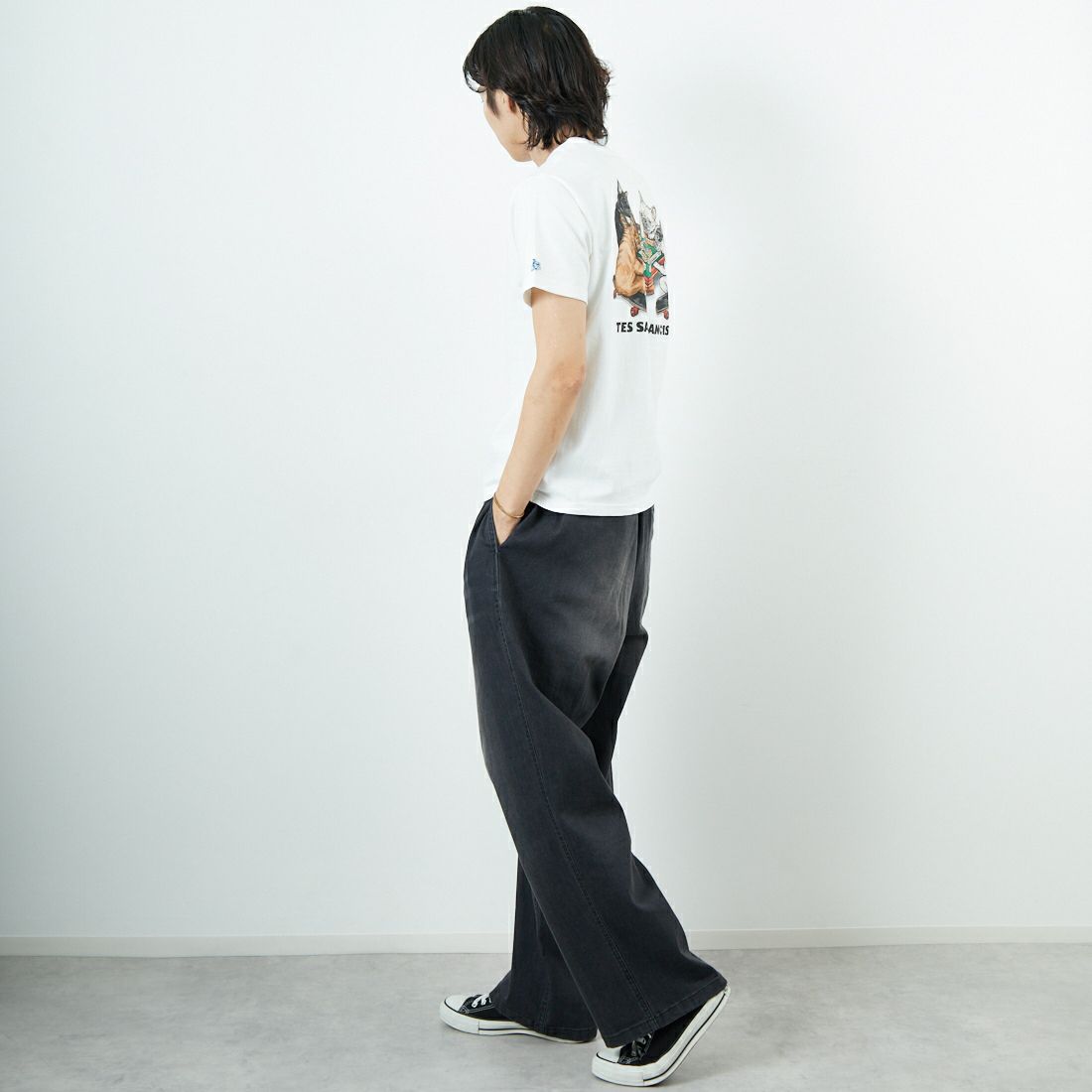 The Endless Summer [エンドレスサマー] YAKUMAN ショートスリーブTシャツ [FH-25574341] 07 WHITE &&モデル身長：179cm 着用サイズ：M&&