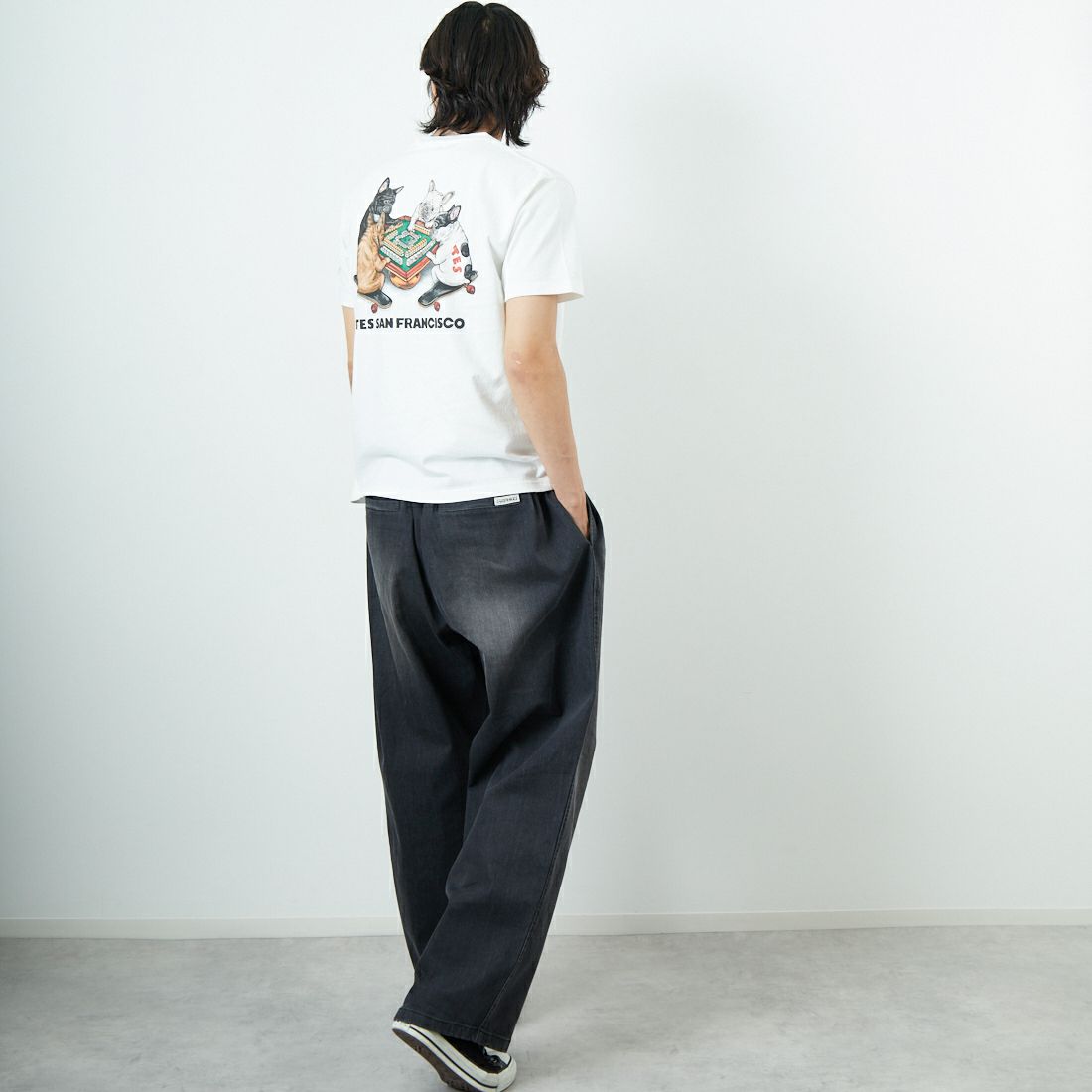 The Endless Summer [エンドレスサマー] YAKUMAN ショートスリーブTシャツ [FH-25574341] 07 WHITE &&モデル身長：179cm 着用サイズ：M&&