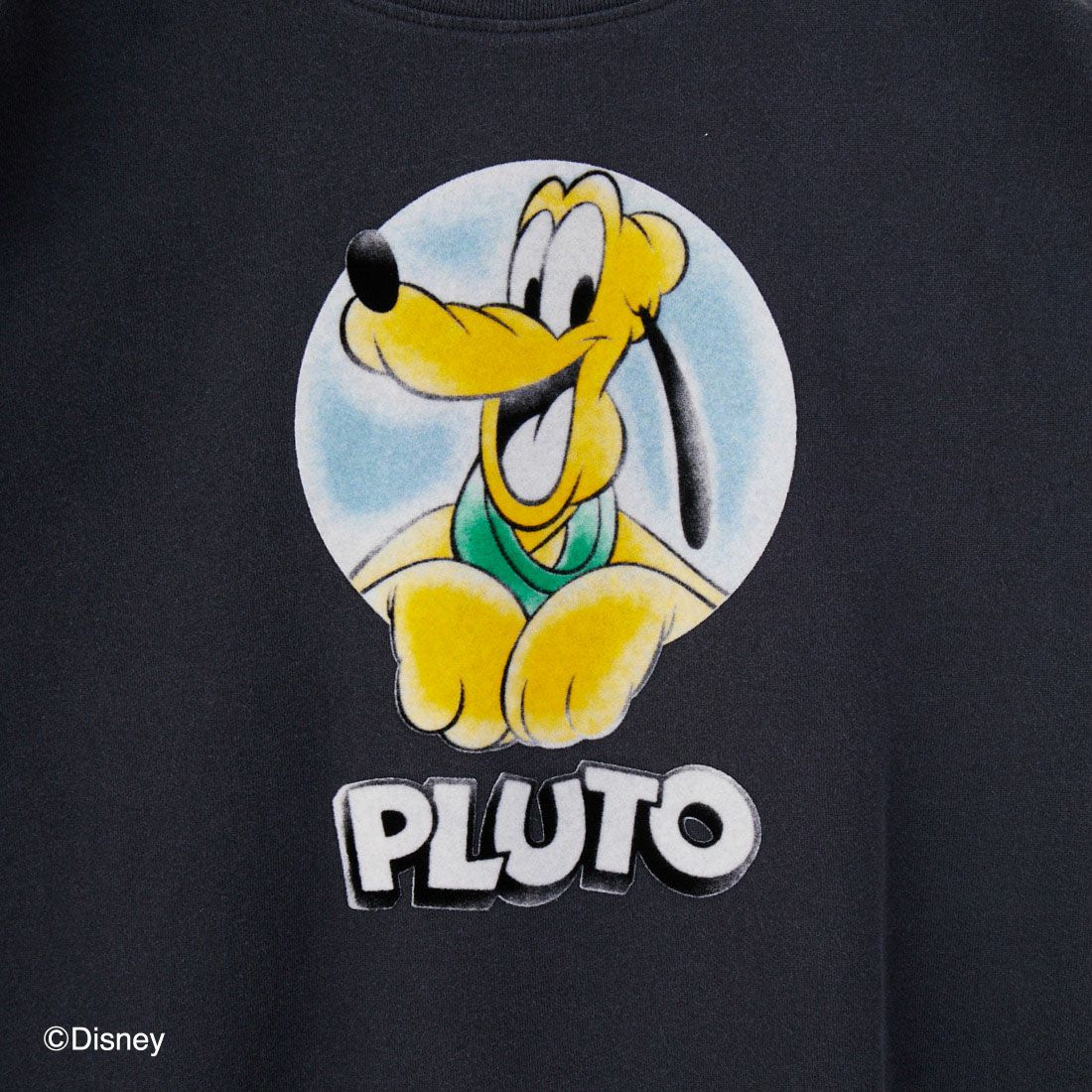 Jeans Factory Clothes [ジーンズファクトリークローズ] PLUTO / ダメージキャラクターTシャツ [JFC-252-047] BLACK