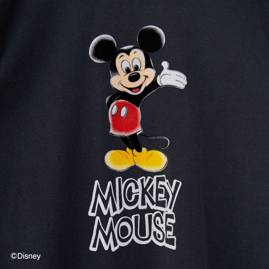 Jeans Factory Clothes [ジーンズファクトリークローズ] MICKEY MOUSE / ダメージキャラクターTシャツ [JFC-252-048] BLACK