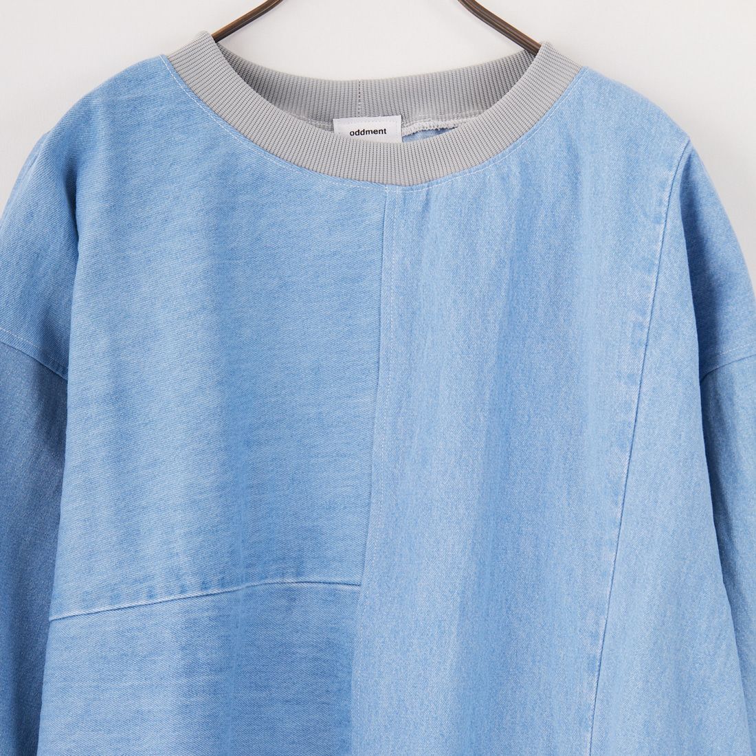 ODDMENT [オッドメント] ライトデニム ショートスリーブプルオーバー [LIGHT-DENIM-SS-CREW] ONE