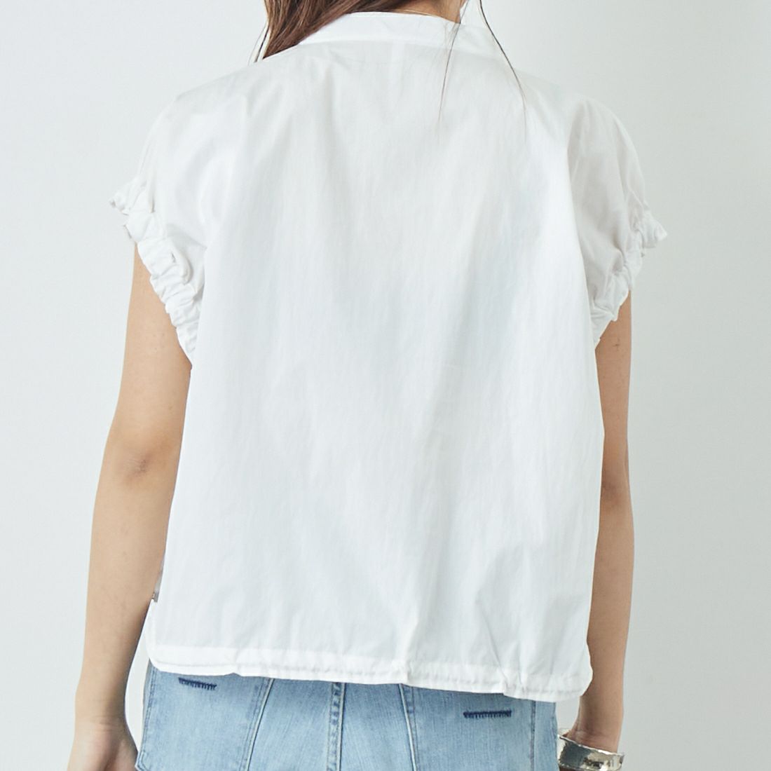 DIGNITE COLLIER [ディニテコリエ] ショートスナップブラウス [80255250] 031 ｵﾌﾎﾜｲﾄ &&モデル身長：167cm 着用サイズ：F&&