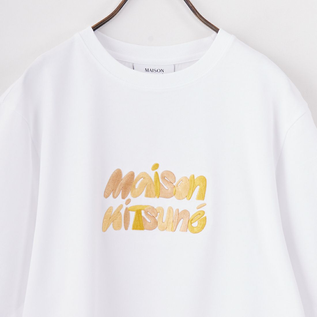 MAISON KITSUNE [メゾン キツネ] バブルロゴ ドローストリングコンフォートTシャツ [OW00120KJ0119] P100 WHITE