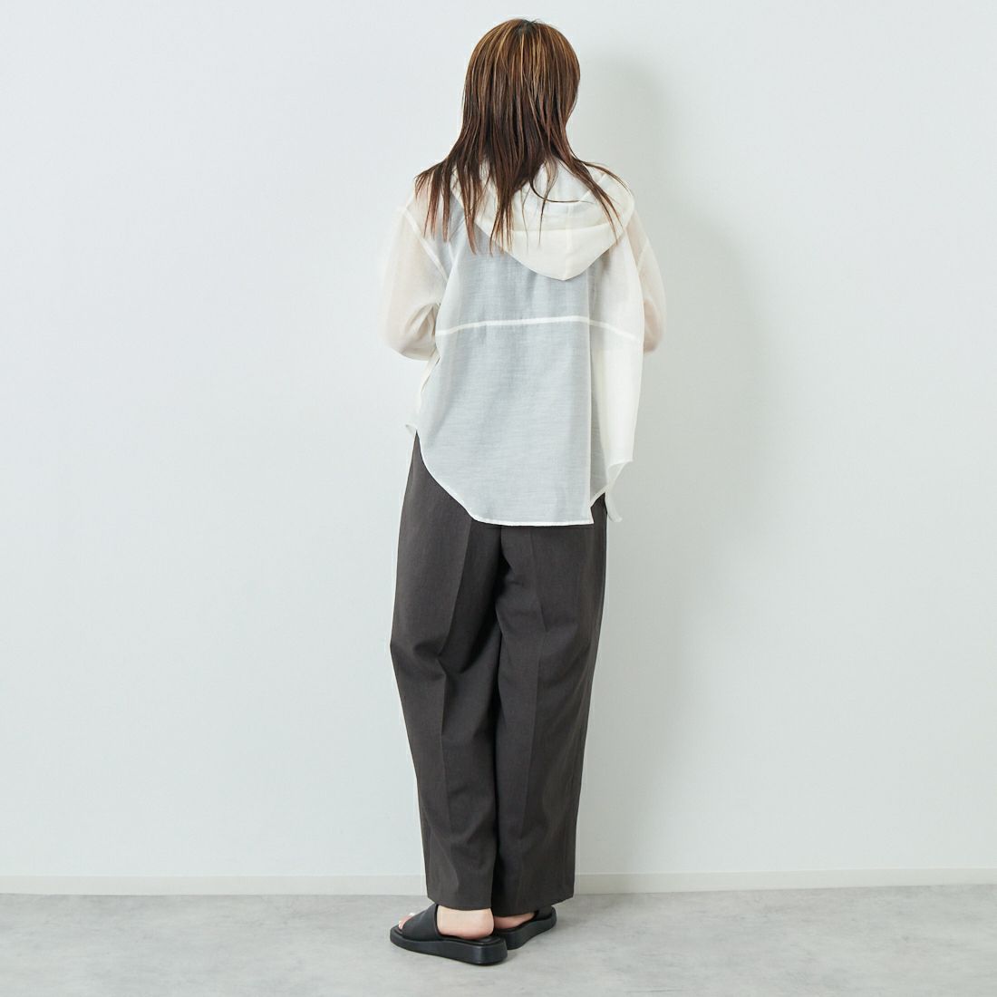 STELLA CIFFON [ステラシフォン] ファインスパン オーガンザブルゾン [ST2-25101] 03 IVORY &&モデル身長：167cm 着用サイズ：36&&
