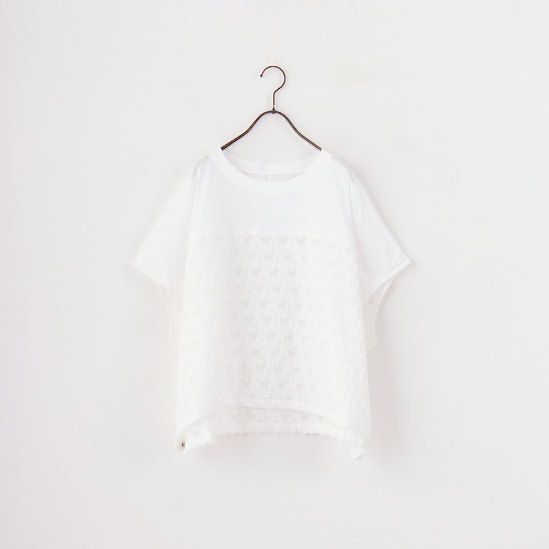 STELLA CIFFON [ステラシフォン] カットソー×カットジャガードコンビトップス [ST2-25504] 02 WHITE