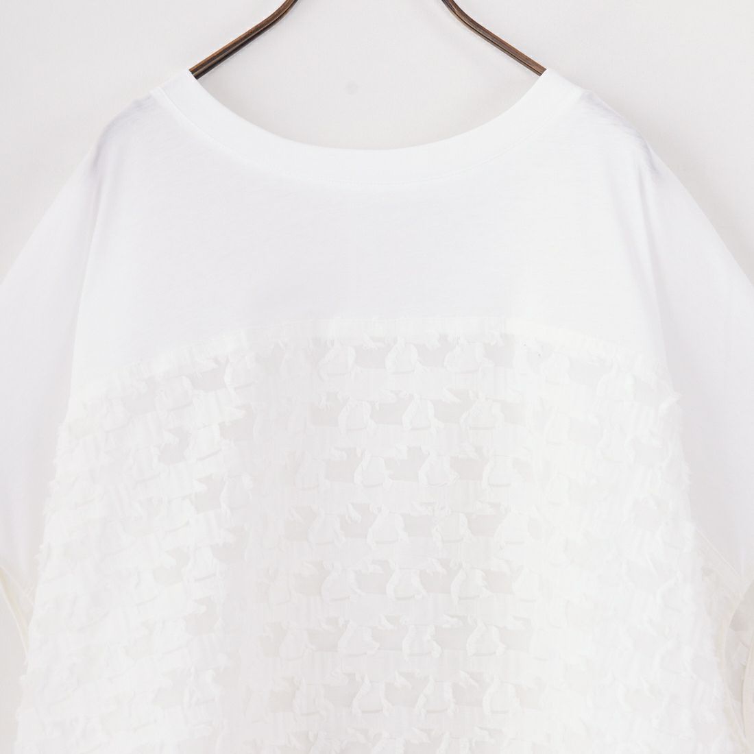 STELLA CIFFON [ステラシフォン] カットソー×カットジャガードコンビトップス [ST2-25504] 02 WHITE
