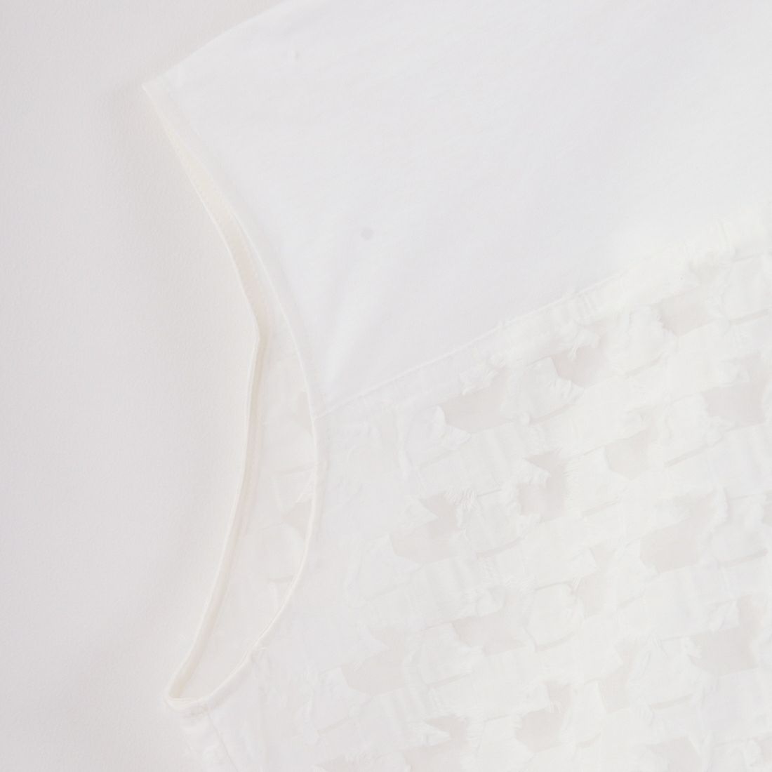 STELLA CIFFON [ステラシフォン] カットソー×カットジャガードコンビトップス [ST2-25504] 02 WHITE