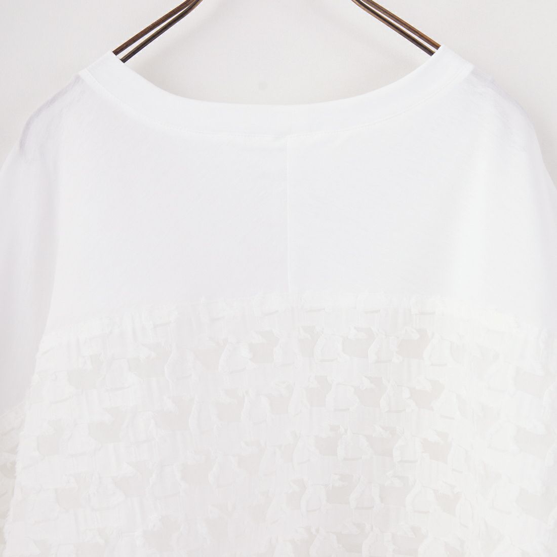 STELLA CIFFON [ステラシフォン] カットソー×カットジャガードコンビトップス [ST2-25504] 02 WHITE