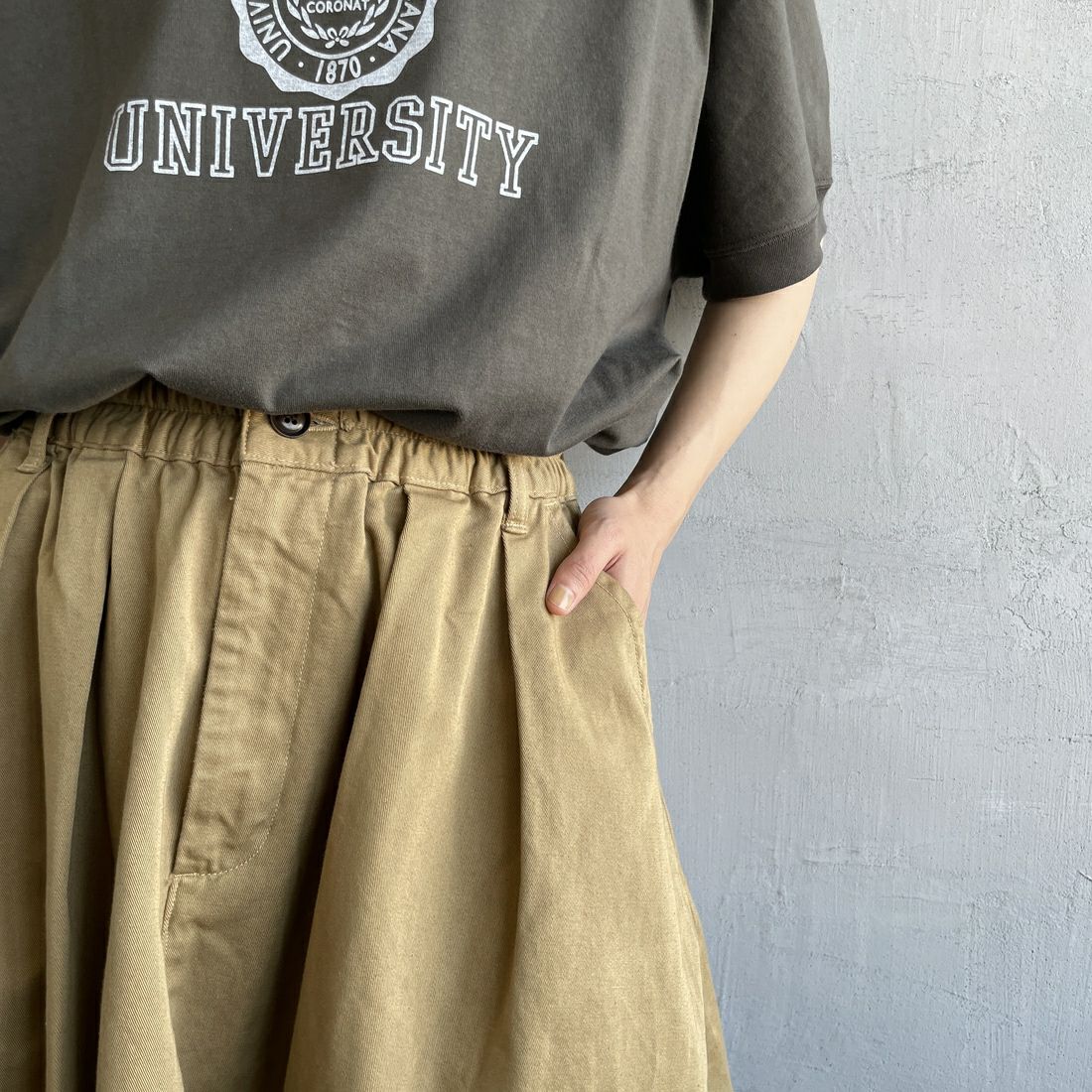 HARVESTY [ハーベスティ] チノサーカススカート [A22503] 34 KHAKI B &&モデル身長：158cm 着用サイズ：1&&