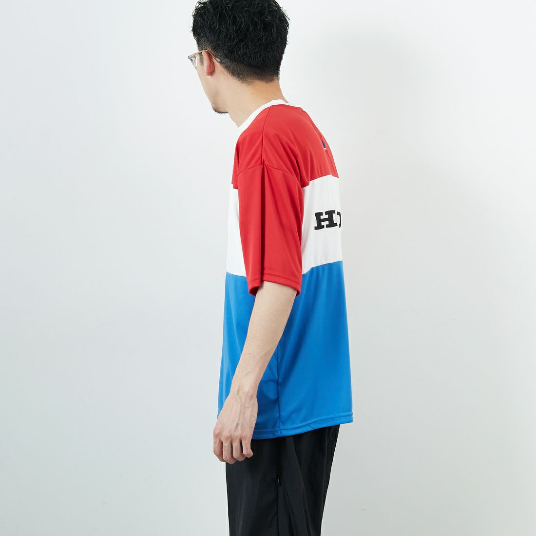 HONDA × JEANSFACTORY [ホンダ × ジーンズファクトリー] レーシングTシャツ [JFC-252-052] HONDA &&モデル身長：168cm 着用サイズ：M&&