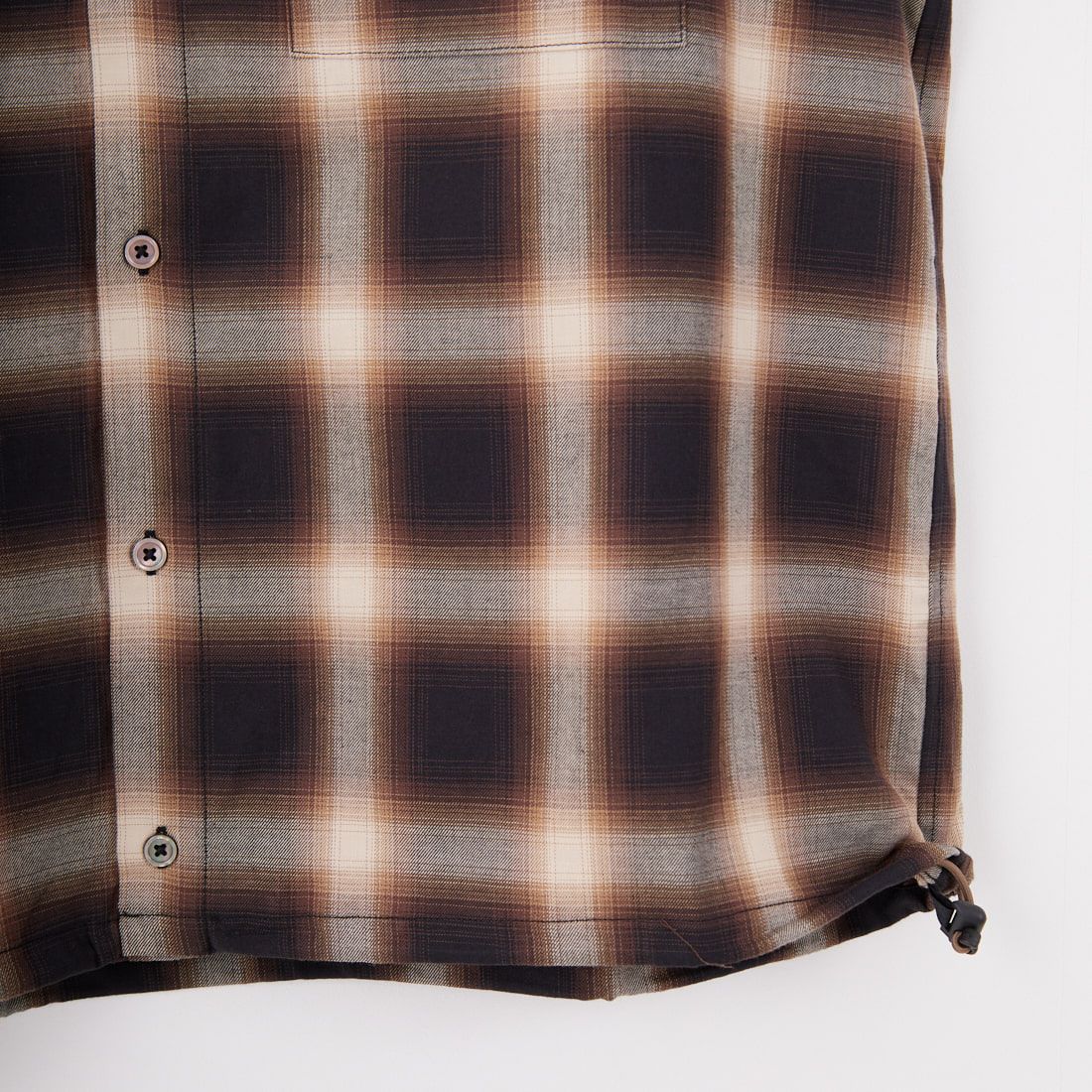 SLICK [スリック] オンブレチェックドローストリングシャツ [5220105] 500 BROWN