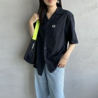 フレッドペリー オープンニットショートスリーブ FRED PERRY/フレッドペリー] クレープコットン ショートスリーブ