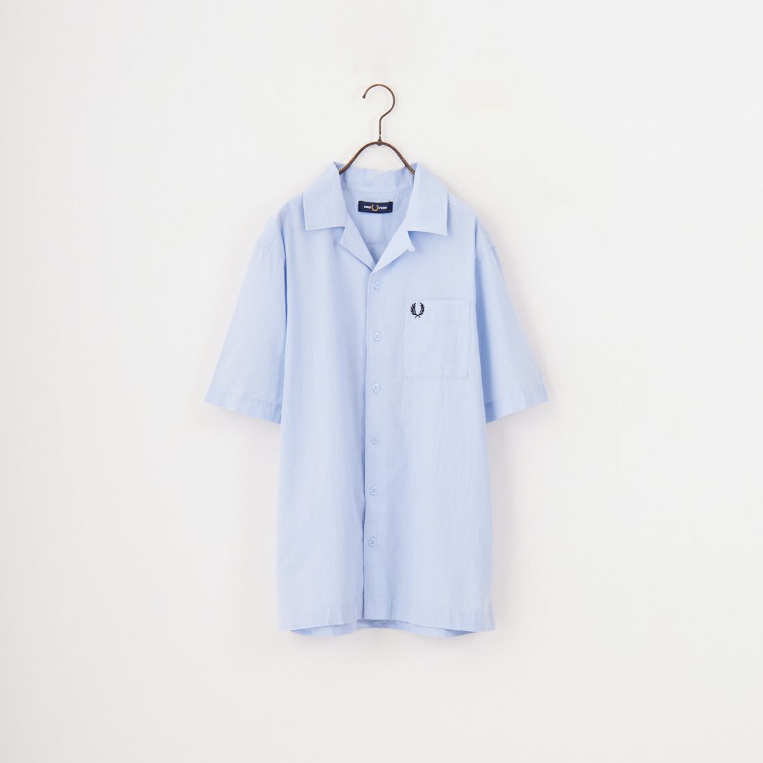 FRED PERRY [フレッドペリー] クレープコットン ショートスリーブオープンカラーシャツ [M7762] 353 L.SMOK