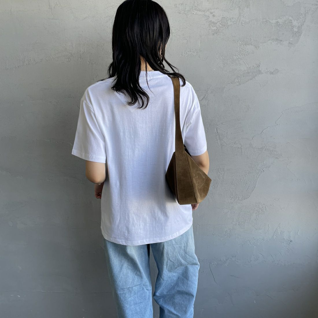 FRUIT OF THE LOOM [フルーツ オブ ザ ルーム] × 中津川吾郎(MIN-NANO) 別注2パックTシャツ [81256900-JF] WHT/WHT &&モデル身長：160cm 着用サイズ：S&&