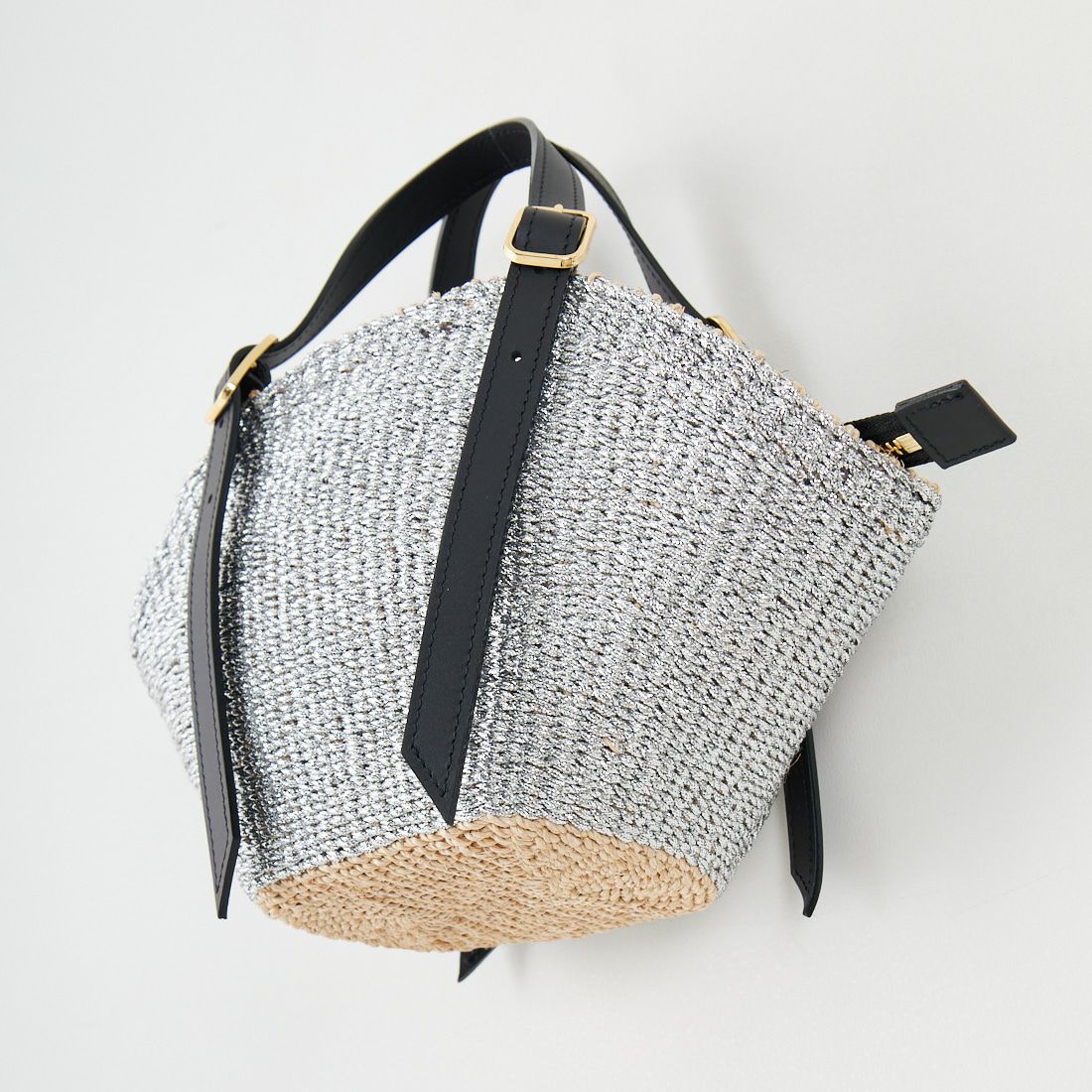 VIOLAd'ORO [ヴィオラドーロ] MIRO メタリックカラーカゴバッグ [V-8896] SILVER