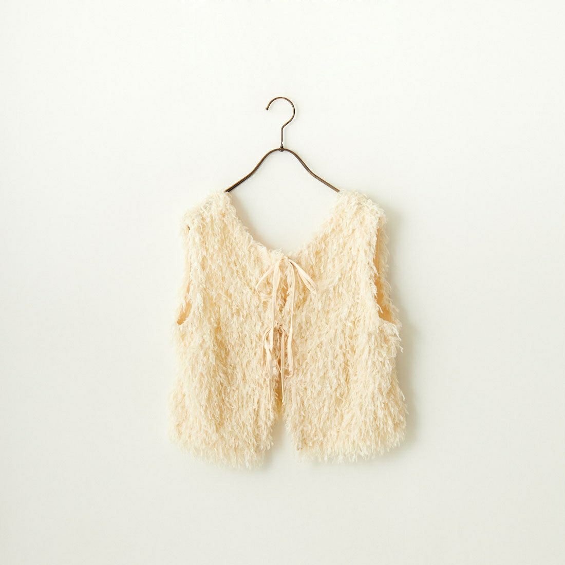 nenom [ネノム] 前後2WAY フェザーフリンジショートベスト [NE24132007] 21 IVORY