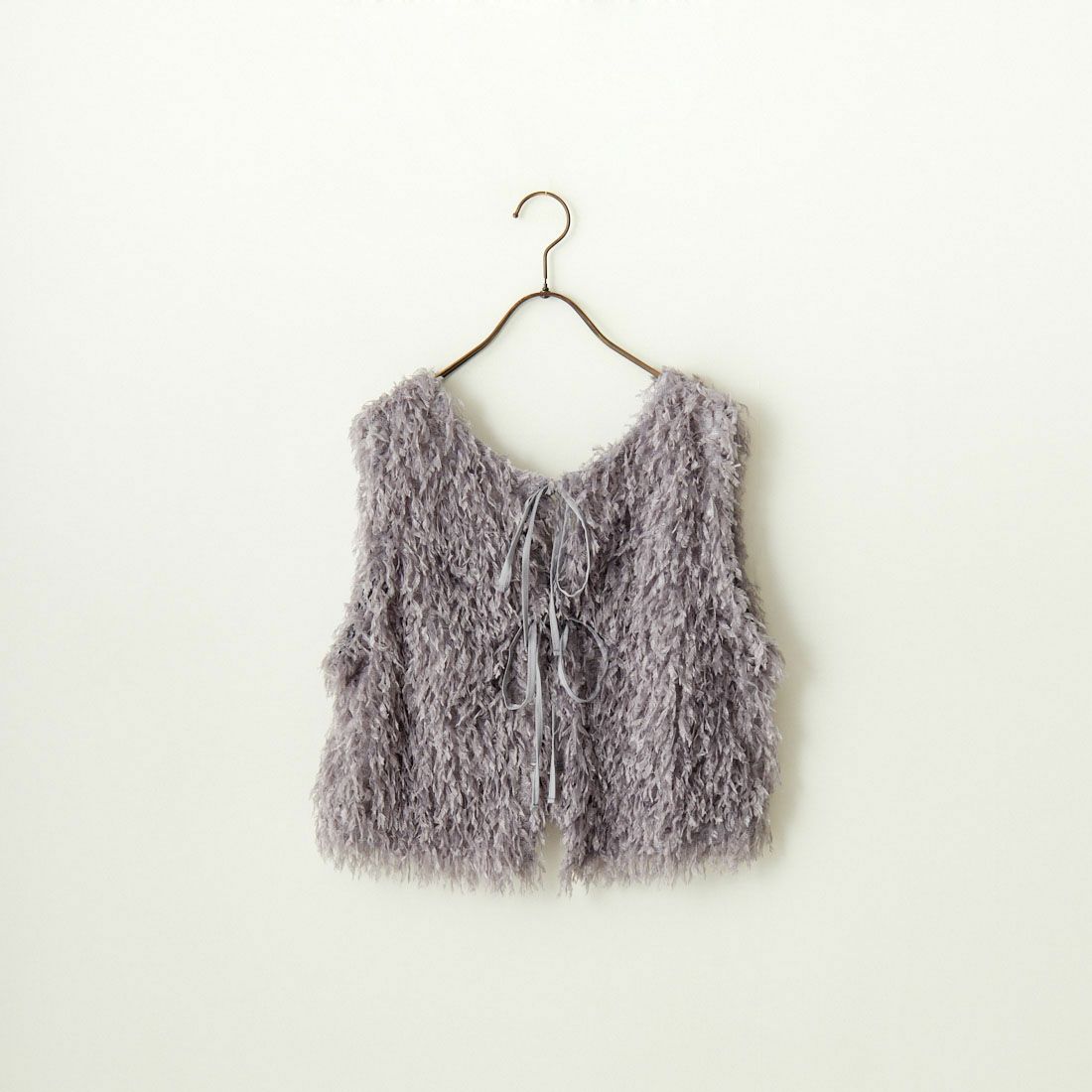 nenom [ネノム] 前後2WAY フェザーフリンジショートベスト [NE24132007] 07 GRAY