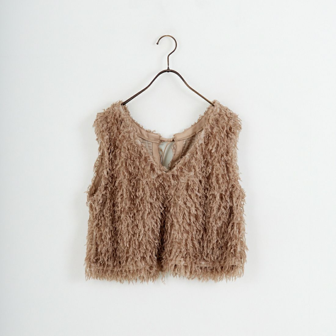 nenom [ネノム] 前後2WAY フェザーフリンジショートベスト [NE24132007] 26 MOCHA