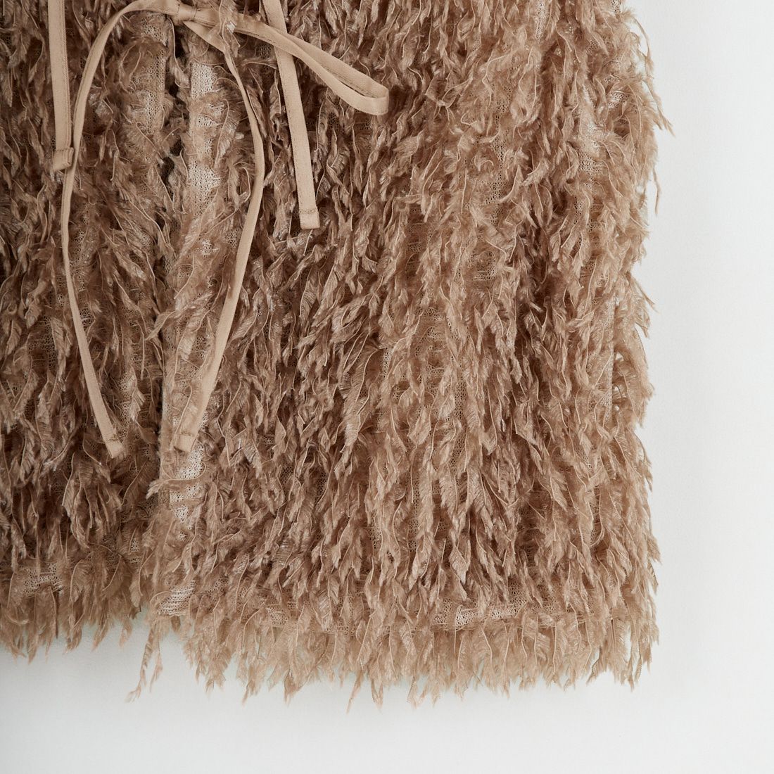 nenom [ネノム] 前後2WAY フェザーフリンジショートベスト [NE24132007] 26 MOCHA