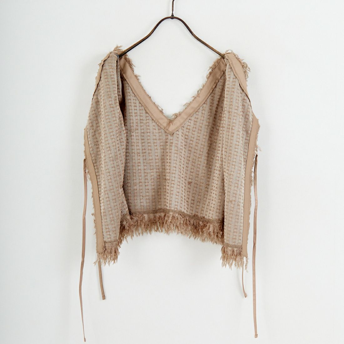 nenom [ネノム] 前後2WAY フェザーフリンジショートベスト [NE24132007] 26 MOCHA