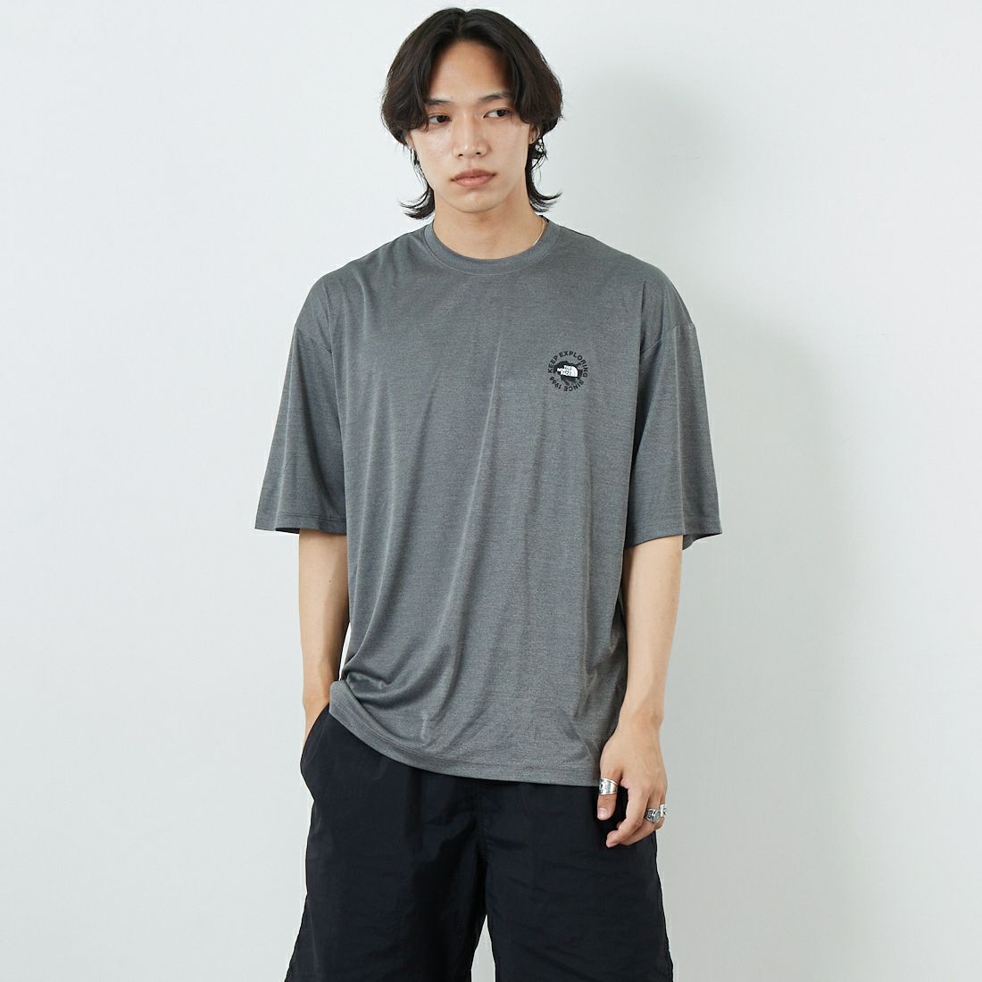 THE NORTH FACE [ザ ノースフェイス] ショートスリーブウォータースムースTシャツ [NT12431] Z &&モデル身長：179cm 着用サイズ：XL&&
