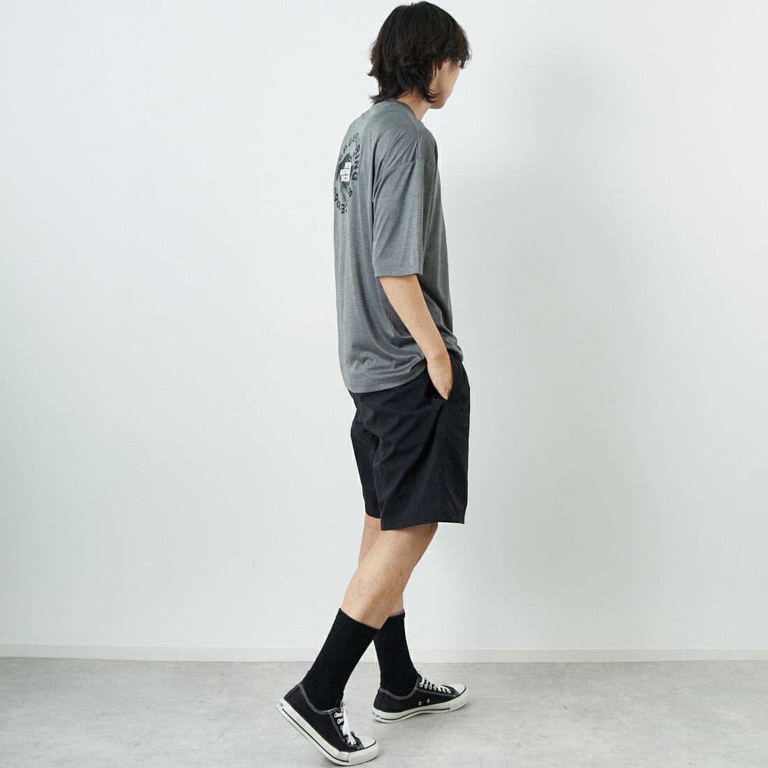THE NORTH FACE [ザ ノースフェイス] ショートスリーブウォータースムースTシャツ [NT12431] Z &&モデル身長：179cm 着用サイズ：XL&&