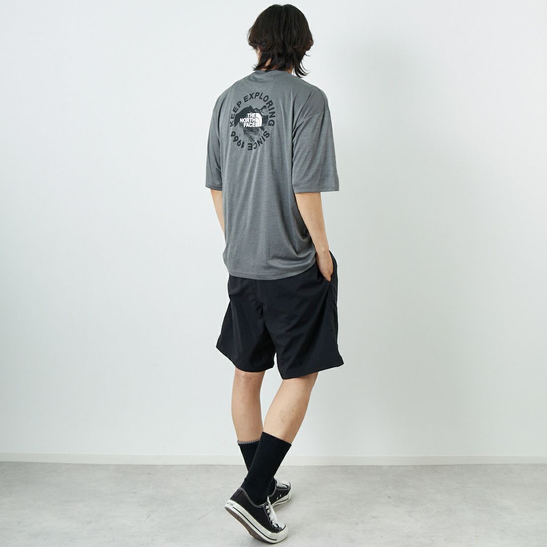 THE NORTH FACE [ザ ノースフェイス] ショートスリーブウォータースムースTシャツ [NT12431] Z &&モデル身長：179cm 着用サイズ：XL&&