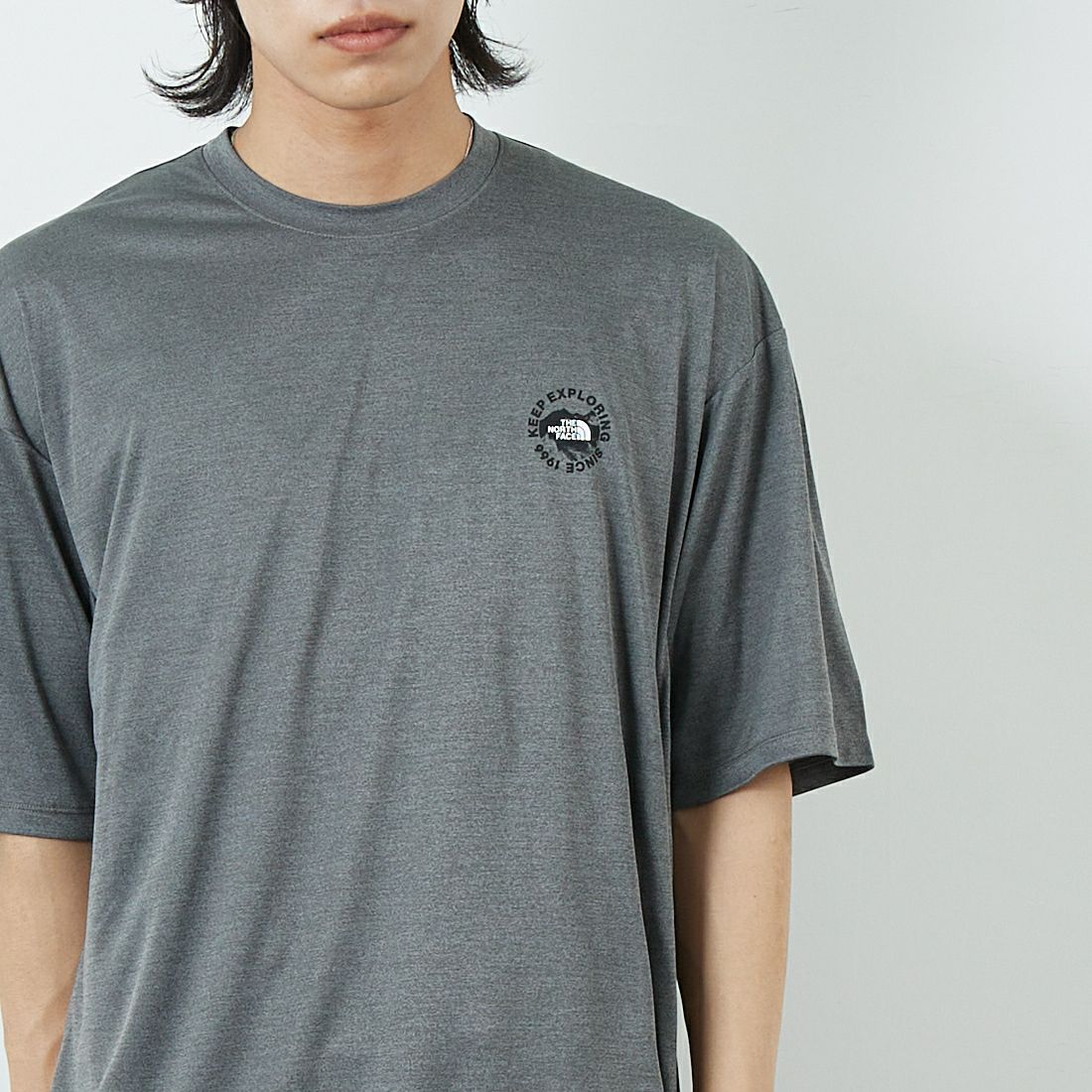 THE NORTH FACE [ザ ノースフェイス] ショートスリーブウォータースムースTシャツ [NT12431] Z &&モデル身長：179cm 着用サイズ：XL&&