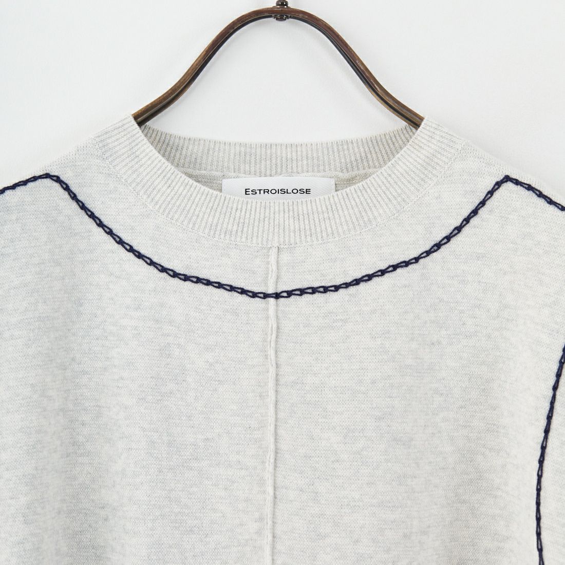 ESTROISLOSE [エストゥロワルーズ] チェーンステッチ刺繍ベスト [EK25203] 03 OATMEAL