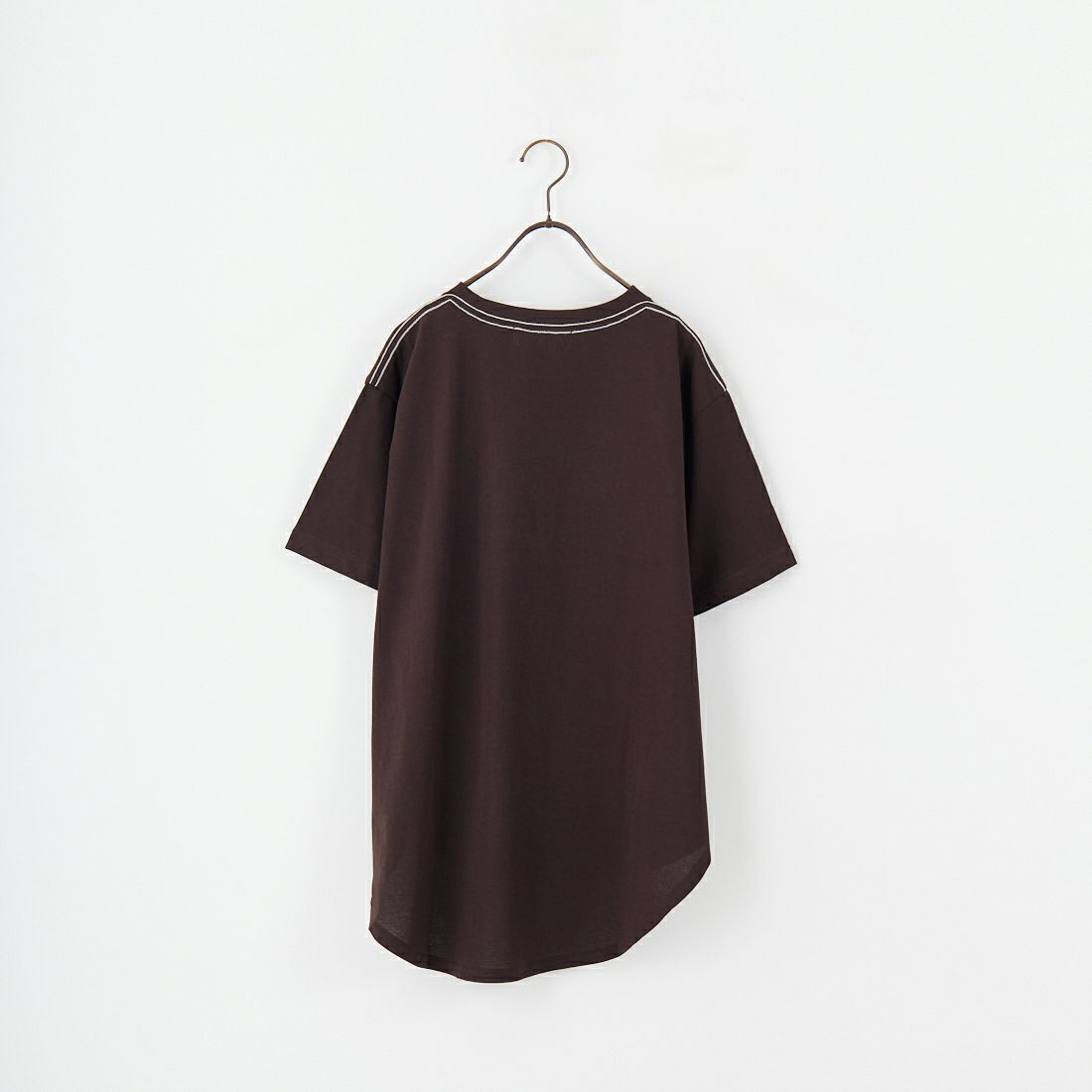 tumugu: [ツムグ] DEPEND天竺 プリント裾ラウンドTシャツ [TC25210] 88 CHARCOA