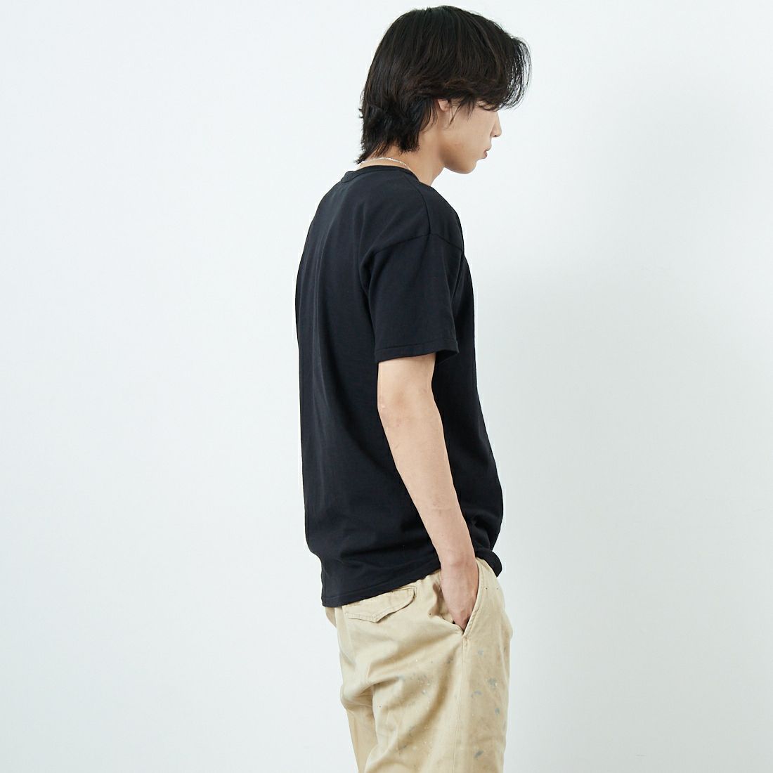 BOW WOW [バウワウ] 8812 ショートスリーブTシャツ [BW-8T] 88/12 BLAC &&モデル身長：179cm 着用サイズ：L&&