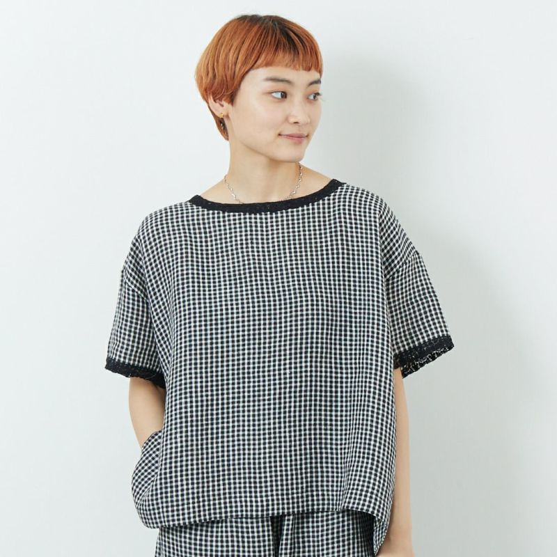 SOIL リネンチェック チュニック MAISON DE SOIL/SOIL | ゆったり