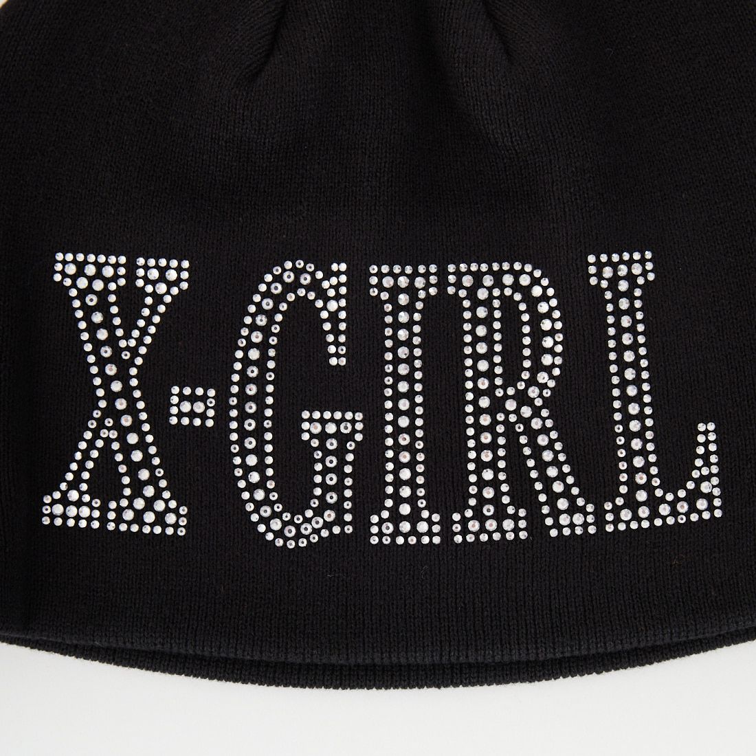 X-girl [エックスガール] ラインストーンロゴビーニー [105252051005] BLACK